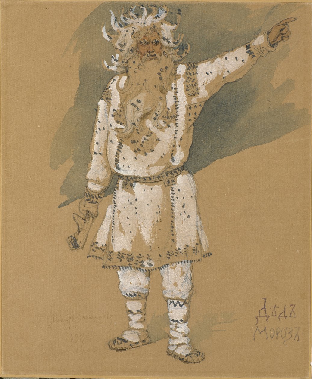 Dziadek Mróz. Projekt kostiumu do opery Snow Maiden N. Rimskiego-Korsakowa, 1885 autorstwa Viktor Mikhaylovich Vasnetsov