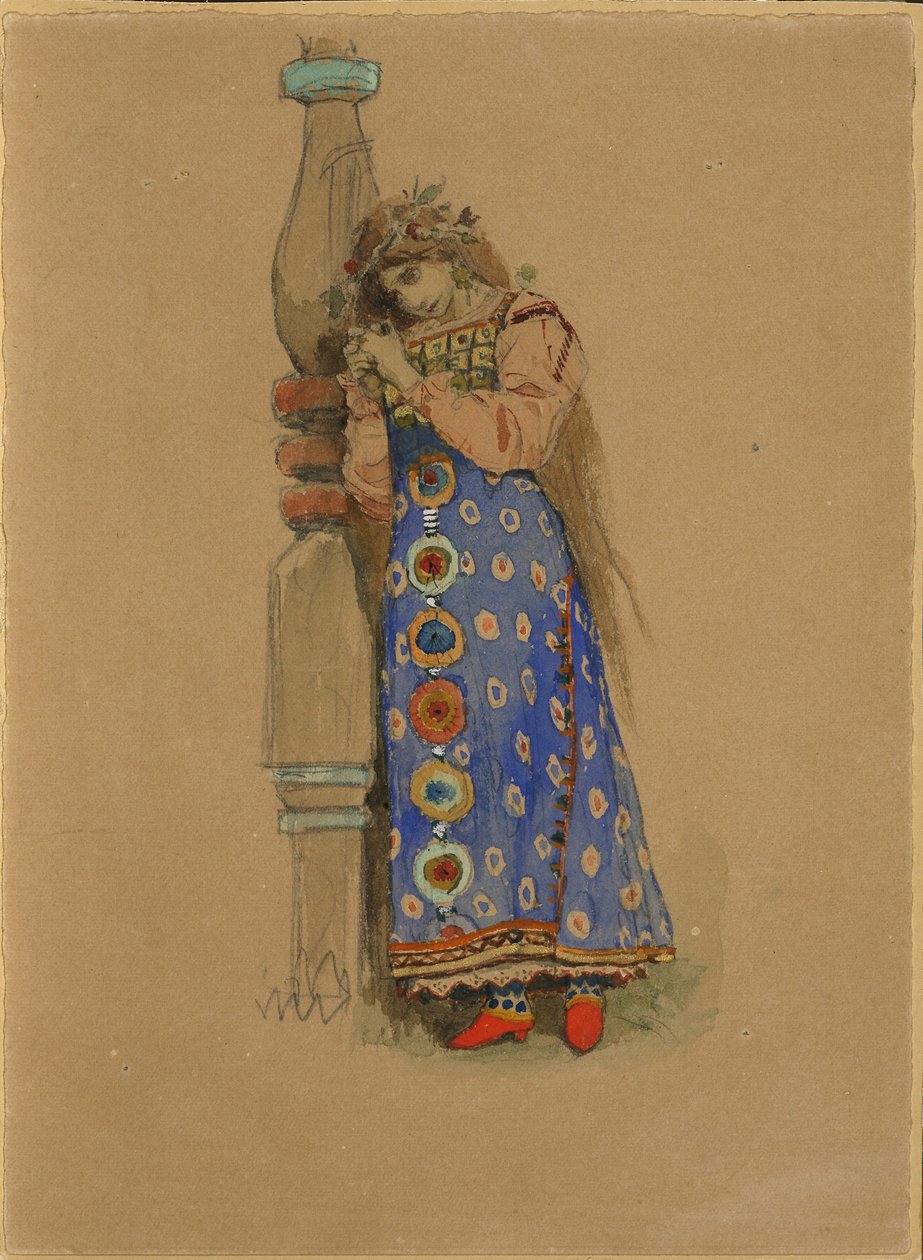 Kupawa. Projekt kostiumu do opery Snow Maiden N. Rimskiego-Korsakowa, 1885 autorstwa Viktor Mikhaylovich Vasnetsov