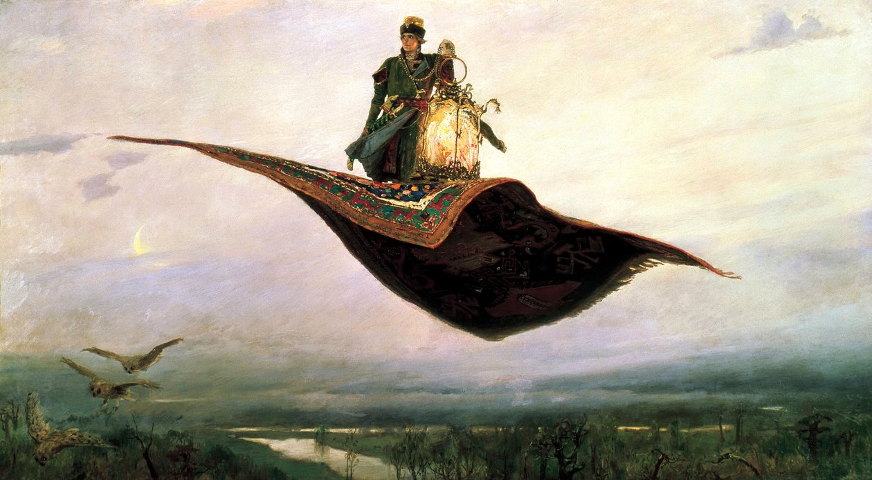 Jazda na latającym dywanie, 1880 autorstwa Viktor Mikhaylovich Vasnetsov