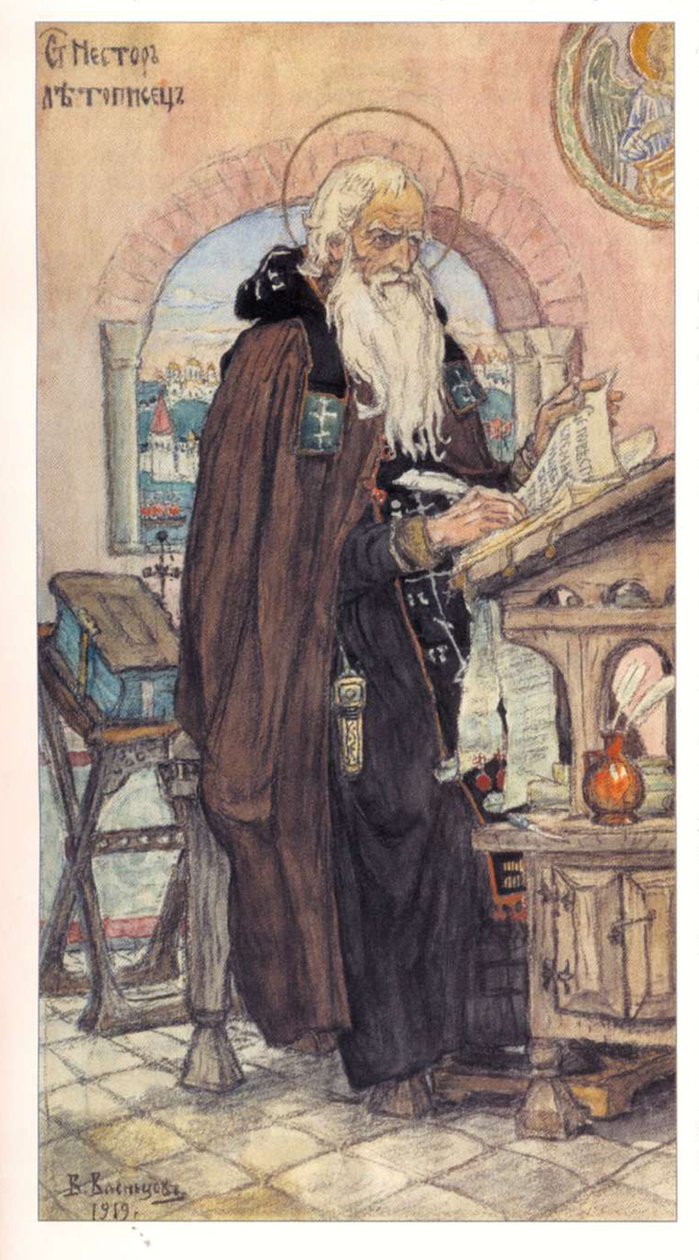 Święty Nestor Kronikarz, 1919 autorstwa Viktor Mikhaylovich Vasnetsov