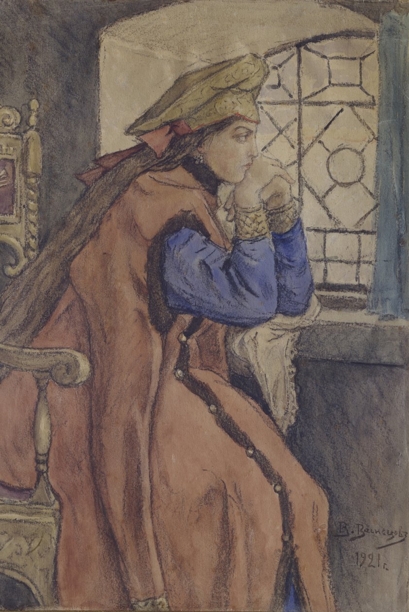 Cariewna w oknie Księżniczka, która nigdy się nie uśmiechała, 1920 autorstwa Viktor Mikhaylovich Vasnetsov