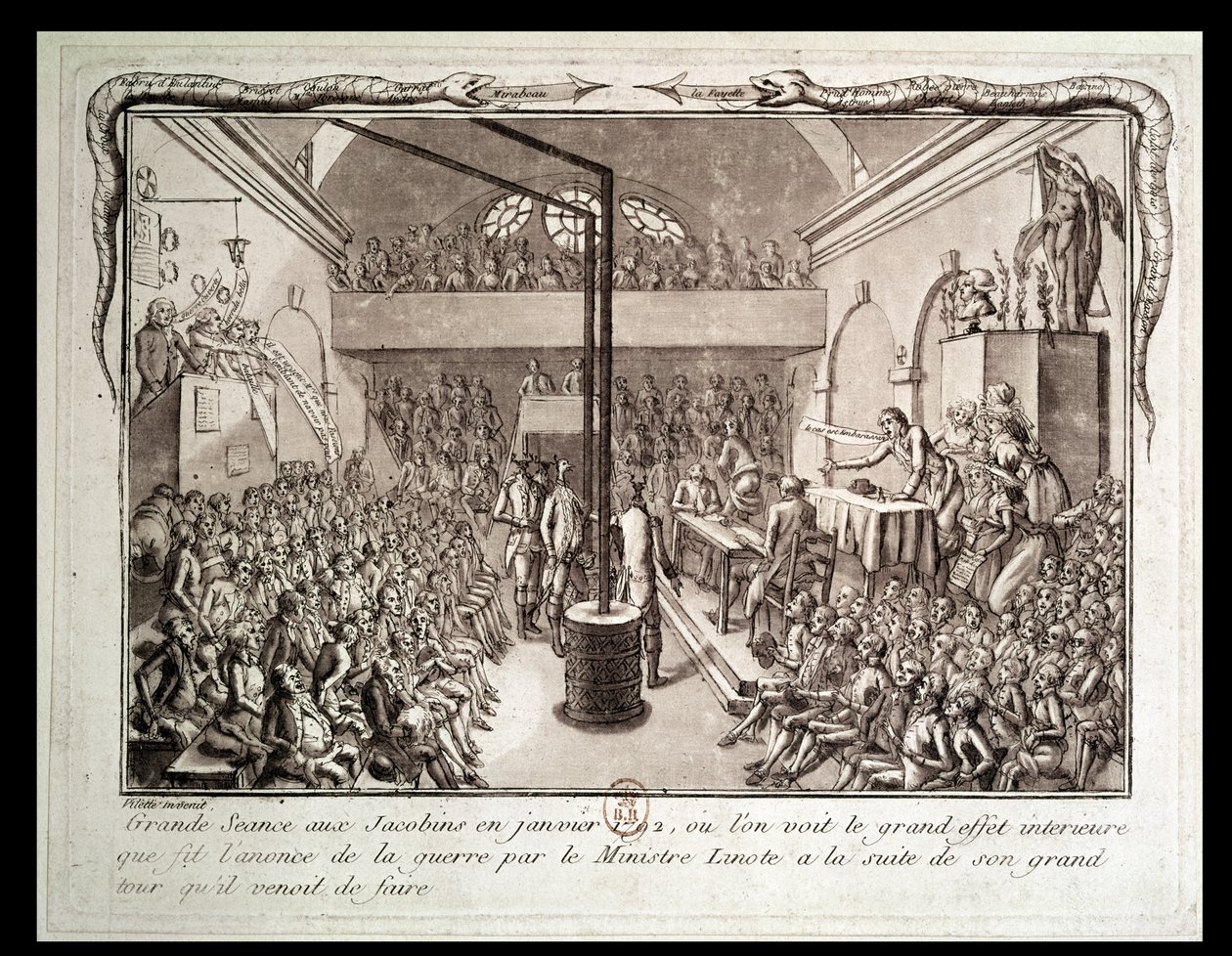 Spotkanie Klubu Jakobinów, styczeń 1792 autorstwa Vilette