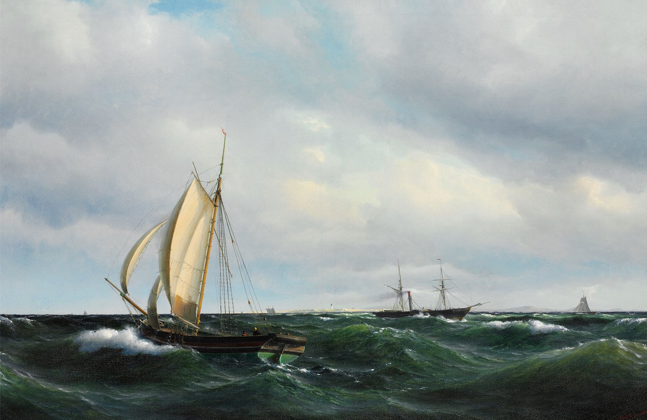 Vilhelm Melbye – Burzowe popołudnie w Skagerak autorstwa Vilhelm Melbye