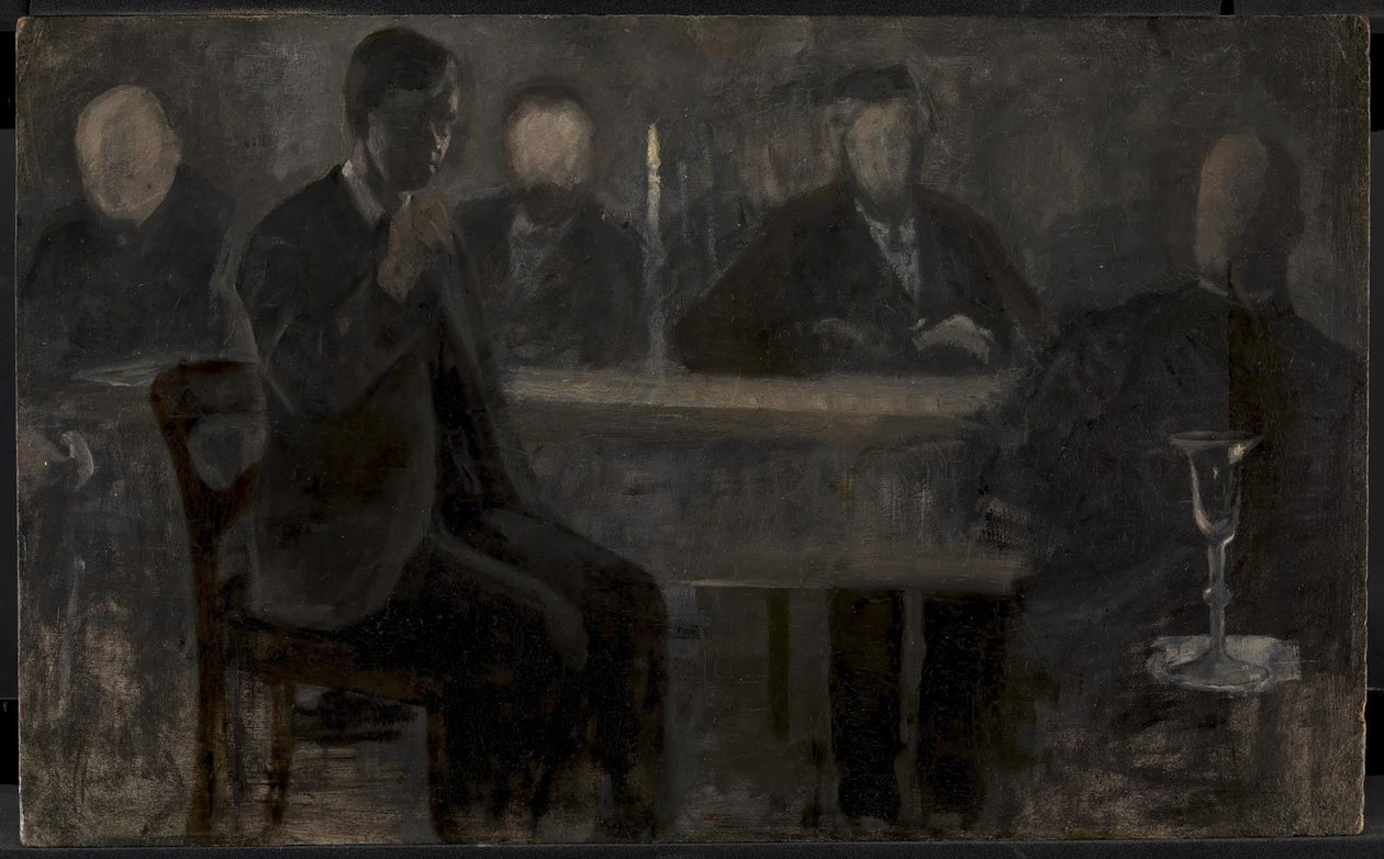 Pięć portretów. Studium malarskie w Thielska Galleriet, Sztokholm autorstwa Vilhelm Hammershøi