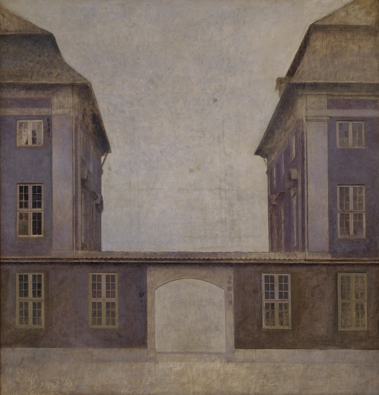 Budynki Kompanii Azjatyckiej widziane z ulicy Św. Anny, Kopenhaga, 1902. autorstwa Vilhelm Hammershøi