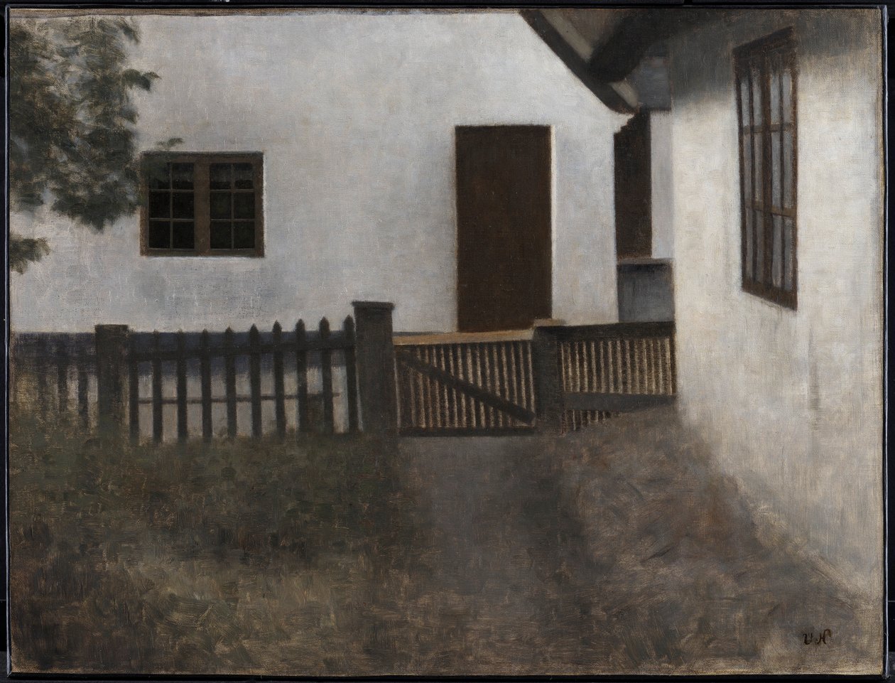 Szczyty domów. Frederiksværk. Lato. autorstwa Vilhelm Hammershøi