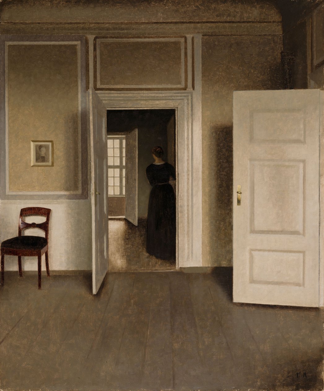Wnętrze domu artysty autorstwa Vilhelm Hammershøi