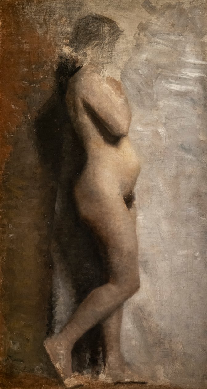 Naga modelka, profil autorstwa Vilhelm Hammershoi