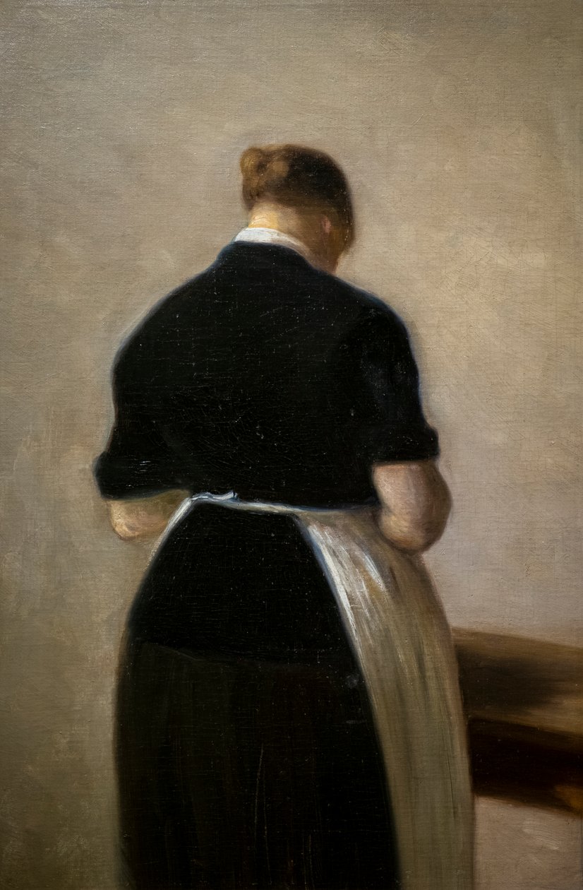 Studium stojącej kobiety, widok z tyłu autorstwa Vilhelm Hammershoi