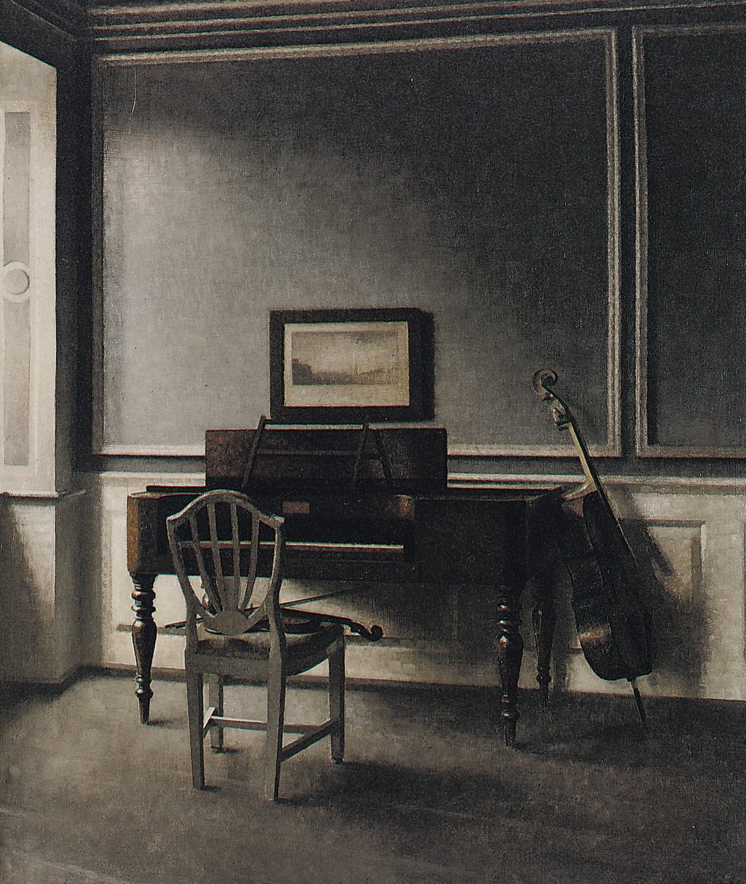 Stary fortepian. Strandgada 30, 1907 autorstwa Vilhelm Hammershoi