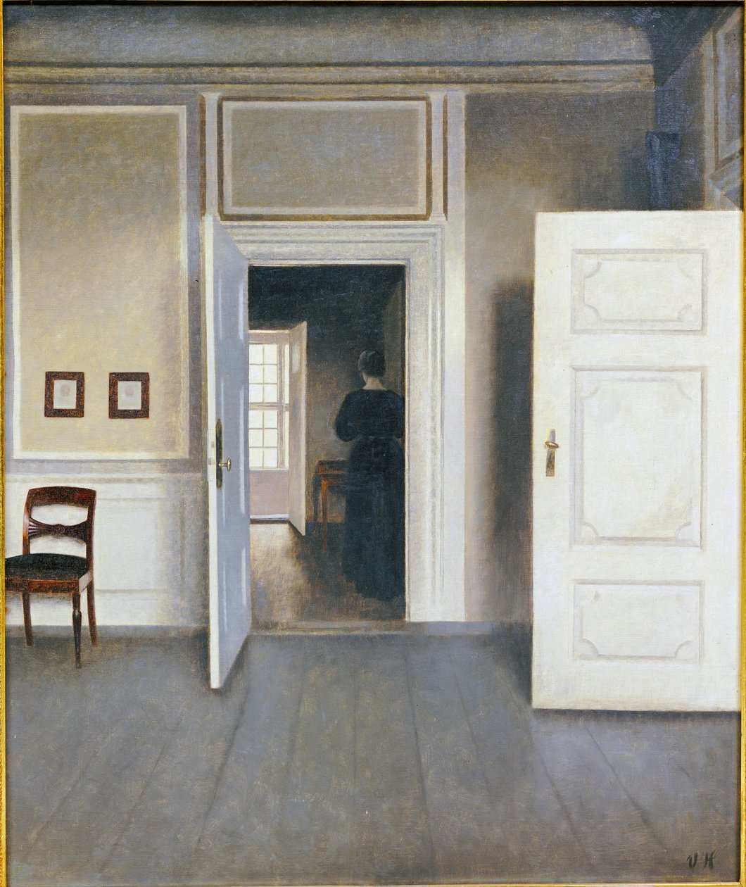 Kobieta we wnętrzu, Strandgrade 30, 1901 autorstwa Vilhelm Hammershoi
