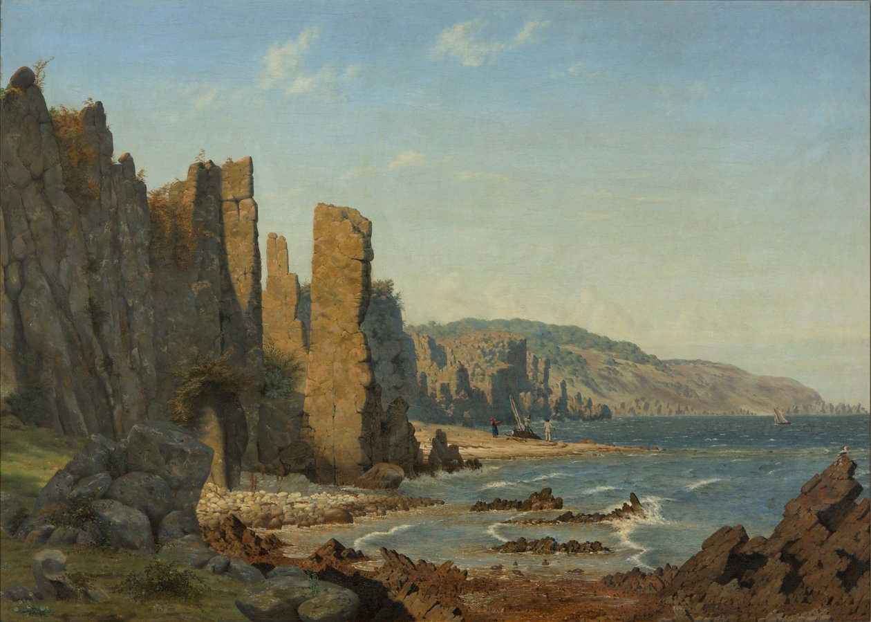 Formacja plażowa na Bornholmie. Scena z Rø autorstwa Vilhelm Kyhn