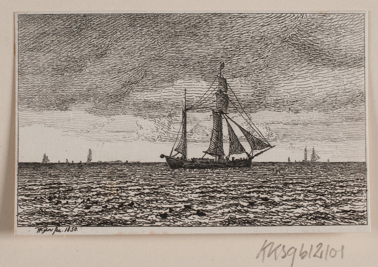 Sztorm na pełnych żaglach autorstwa Vilhelm Kyhn