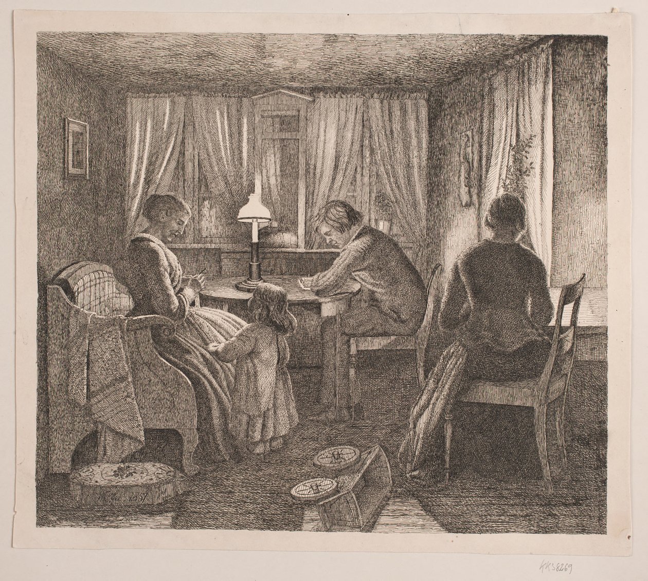 Wnętrze z rodziną Artysty autorstwa Vilhelm Kyhn