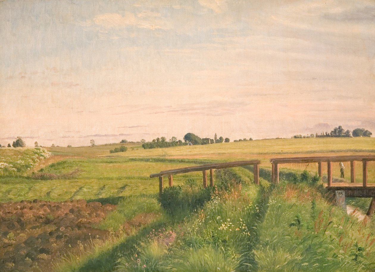Krajobraz polny z mostem autorstwa Vilhelm Kyhn