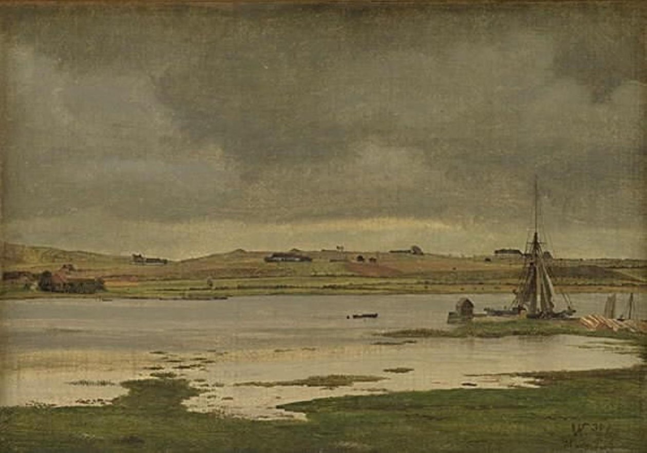 Fiord w Hadsund w Jutlandii. Pochmurna pogoda autorstwa Vilhelm Kyhn