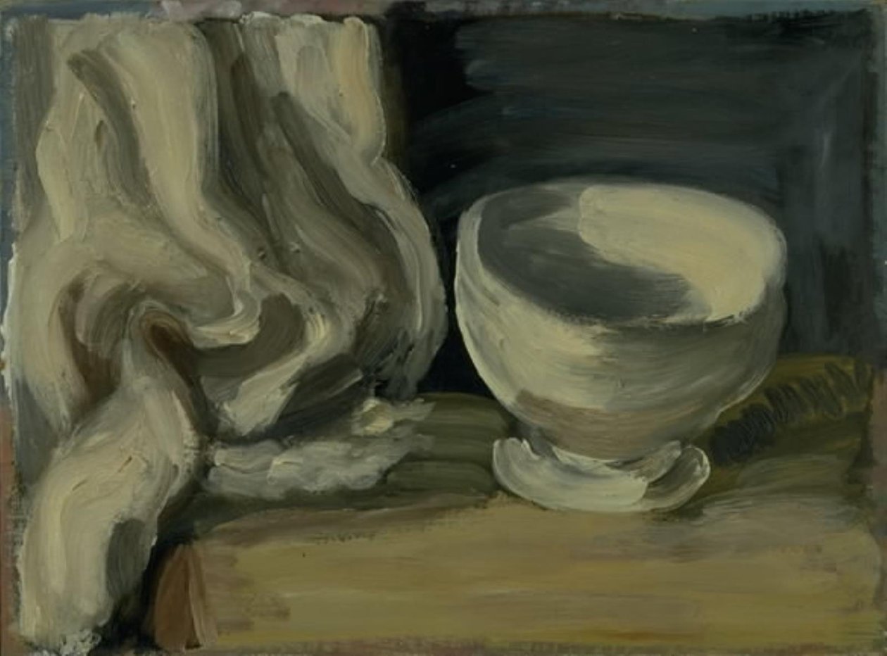 Martwa natura z tkaniną i miską autorstwa Vilhelm Lundstrøm