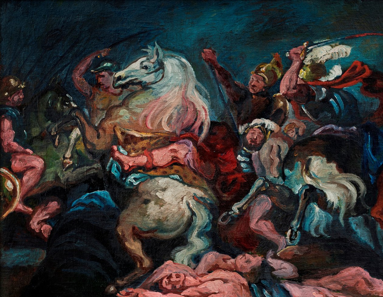 Śmierć Decjusza Musa, ok. 1920 (olej na płótnie) autorstwa Vilhelm Lundstrom