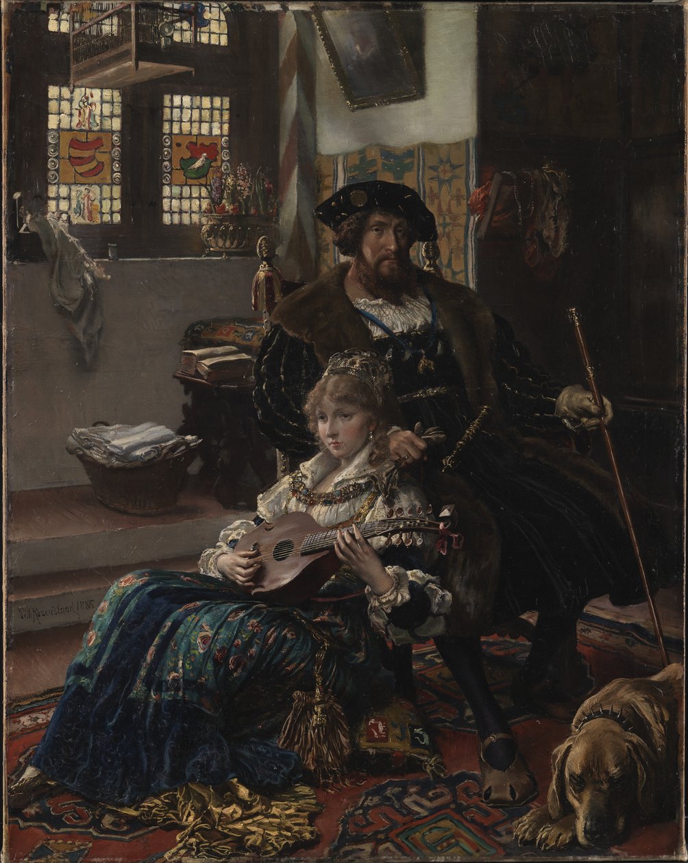 Christian II i Dyveke autorstwa Vilhelm Rosenstand
