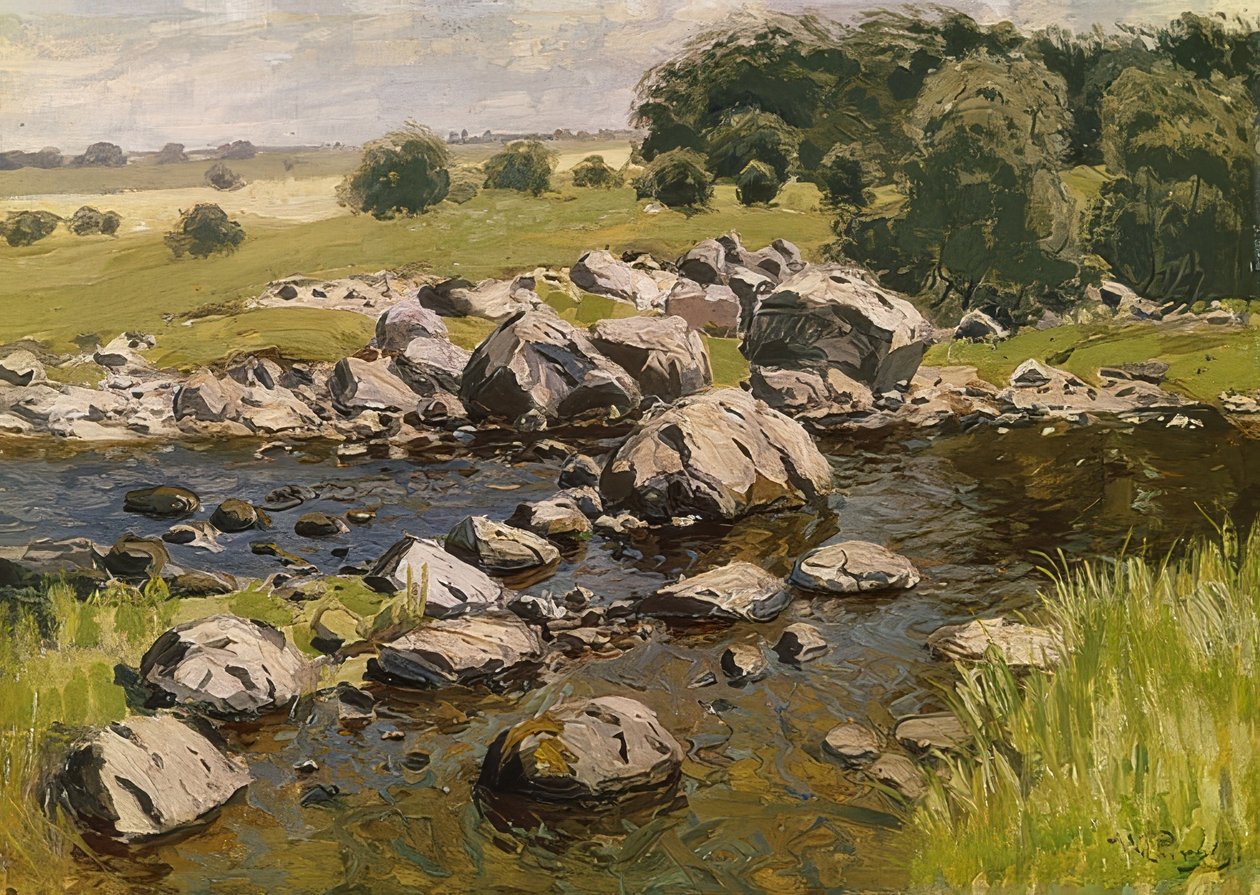 Krajobraz z kamieniami. Około 1910 r. autorstwa Vilhelms Purvitis