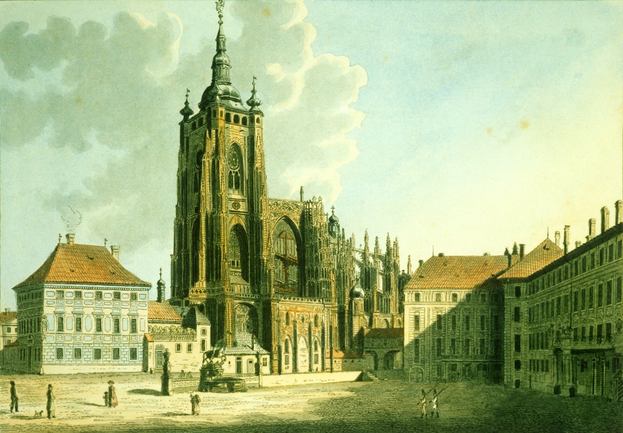 Katedra św. Wita ze Wschodu, 1825 (akwaforta z akwatintą) autorstwa Vincenc Morstadt