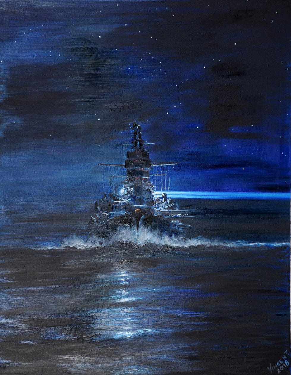 IJN Kirishima na Guadalcanal, 1942, 2018, autorstwa Vincent Alexander Booth