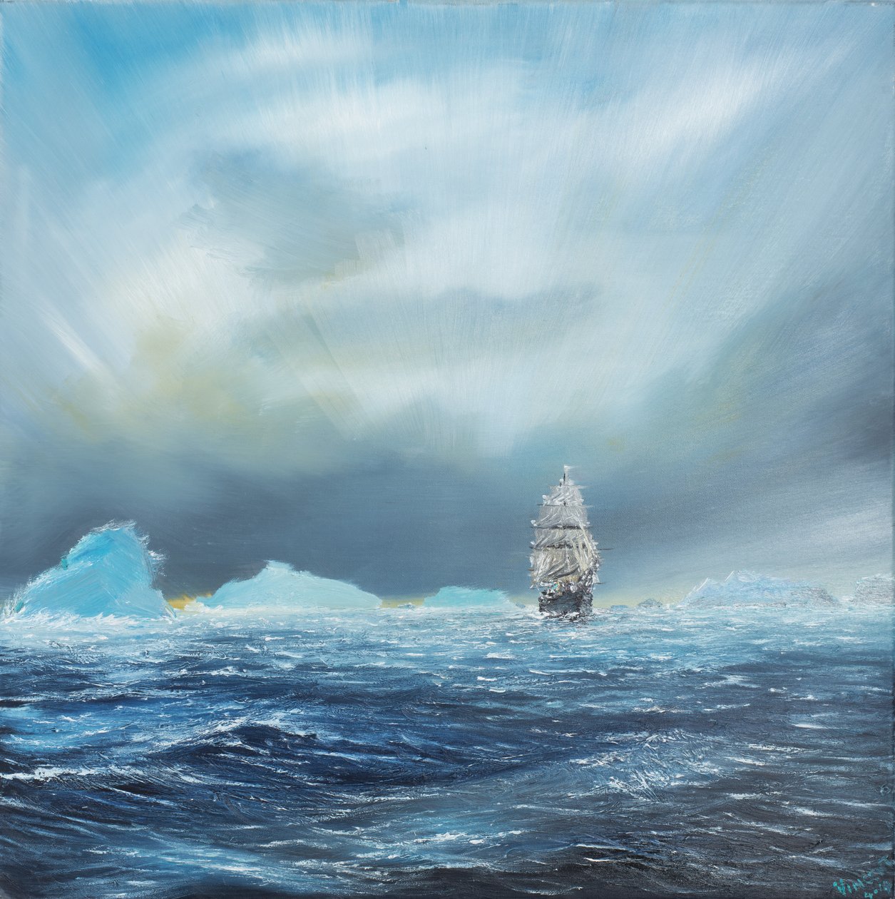 Ice Dominion, Terra Nova mija Ice Burgs, 2014, (olej na płótnie) autorstwa Vincent Alexander Booth