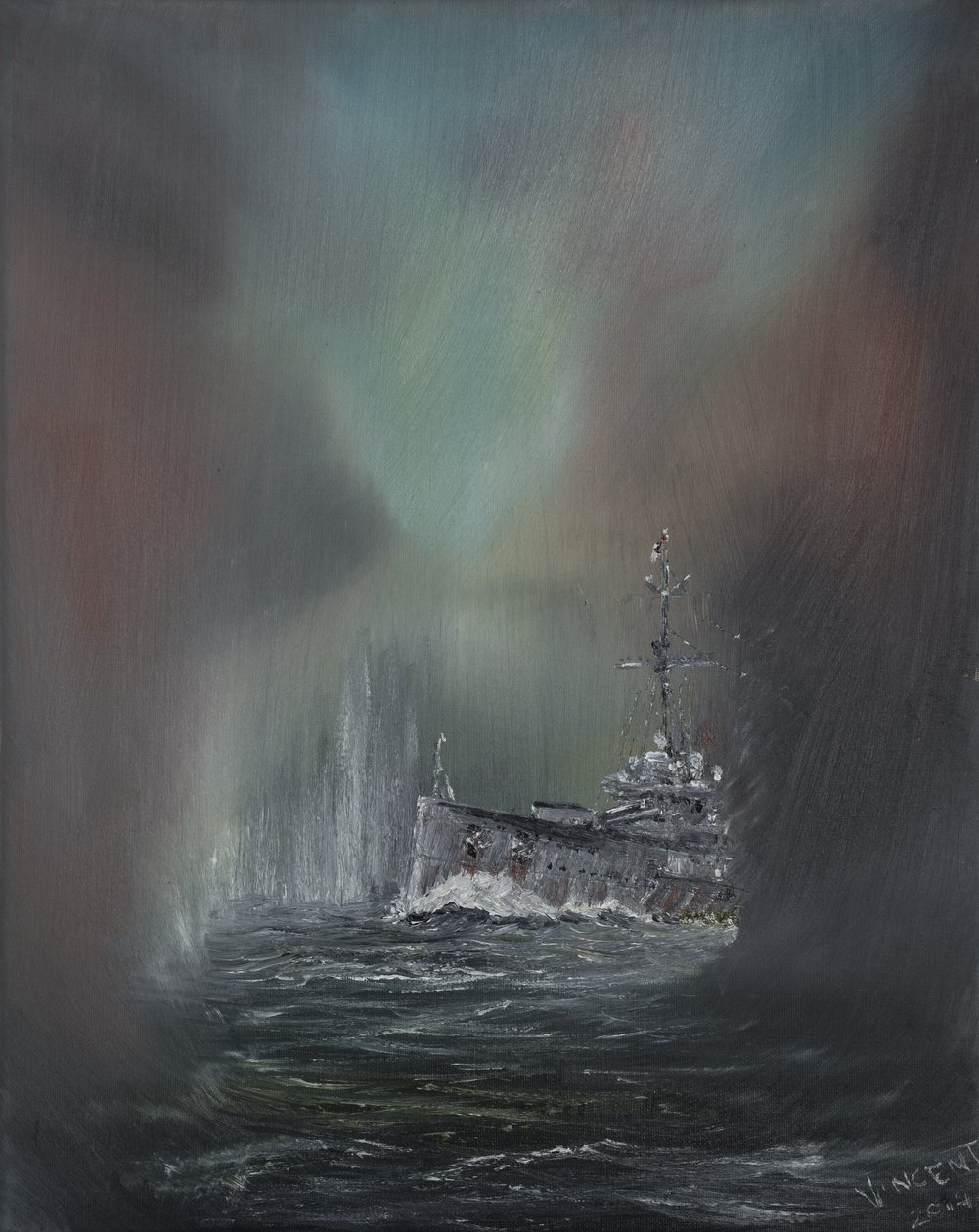 Jutlandia 31 maja 1916, 2014, (olej na płótnie) autorstwa Vincent Alexander Booth