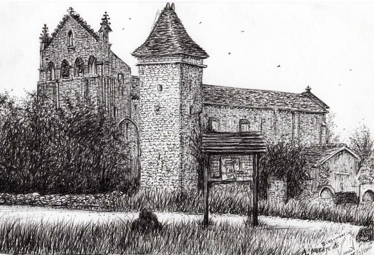 LAbbeye Blassimon Francja, 2010, (tusz na papierze) autorstwa Vincent Alexander Booth