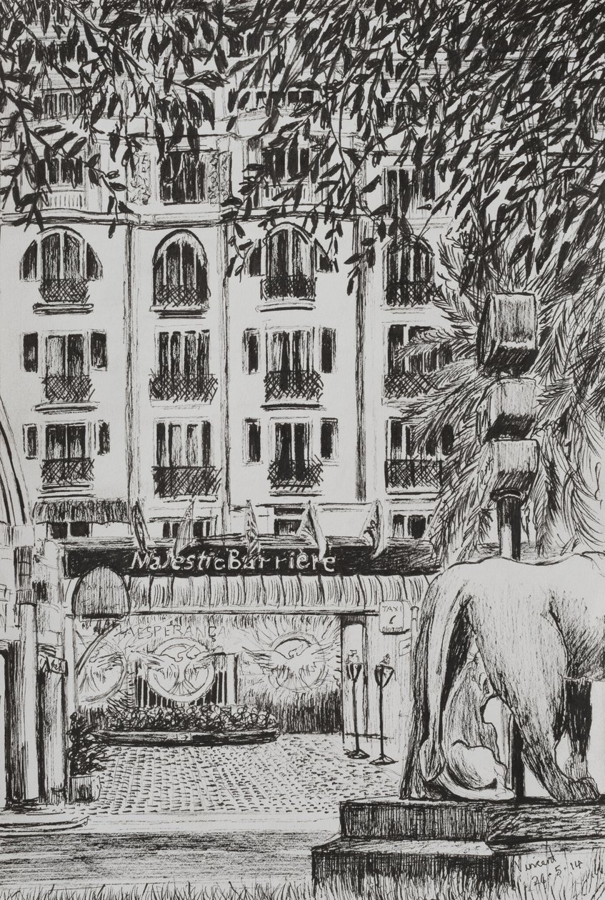 Festiwal Filmowy Majestic w Cannes, wejście Fashion TV, 2014, (tusz na papierze) autorstwa Vincent Alexander Booth