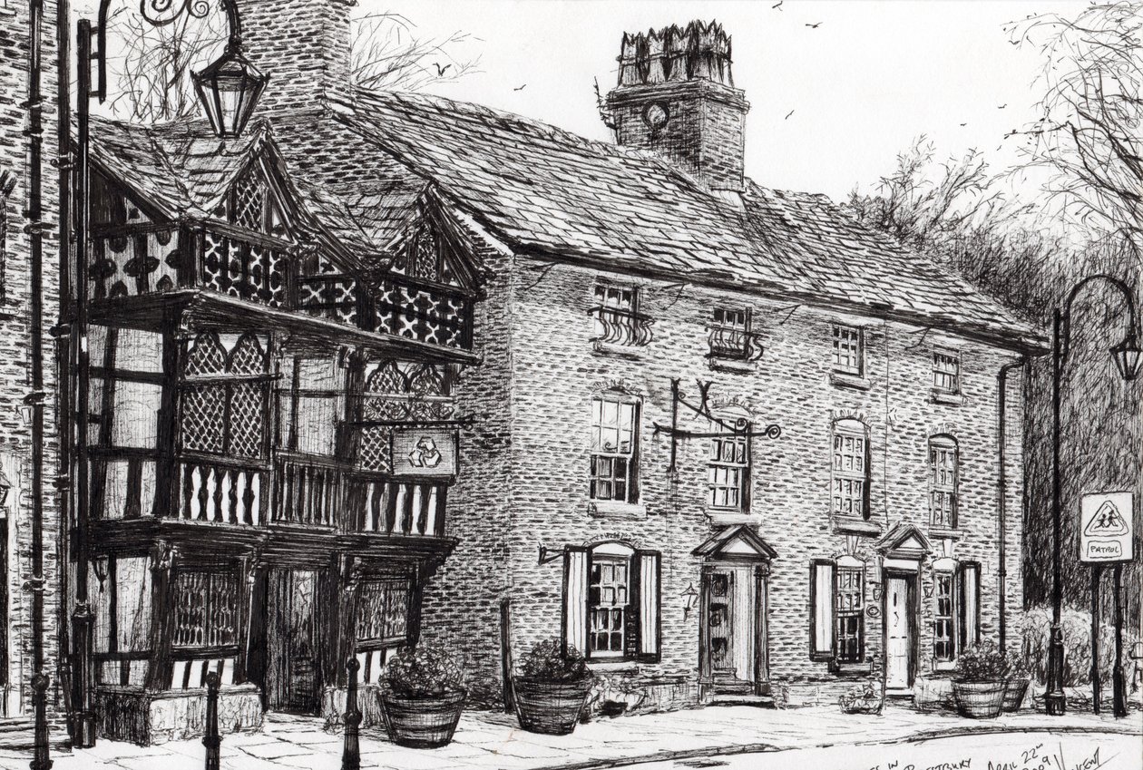 Prestbury, 2009, (tusz na papierze) autorstwa Vincent Alexander Booth