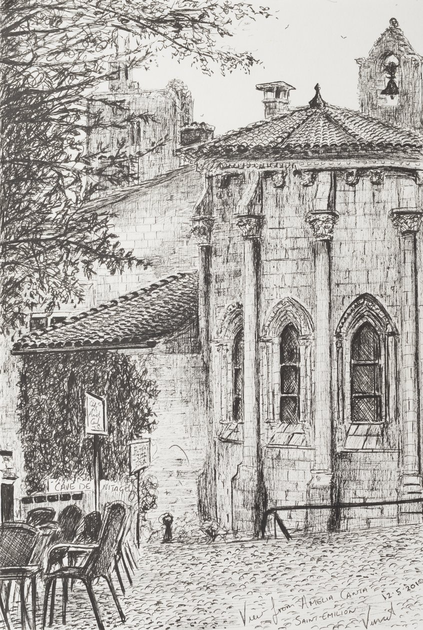 Saint Emilion Francja, 2010, (tusz na papierze) autorstwa Vincent Alexander Booth