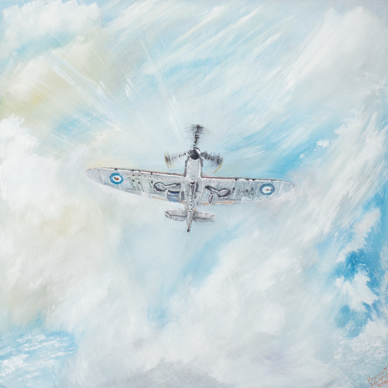 Supermarine Spitfire, 2014, (olej na płótnie) autorstwa Vincent Alexander Booth