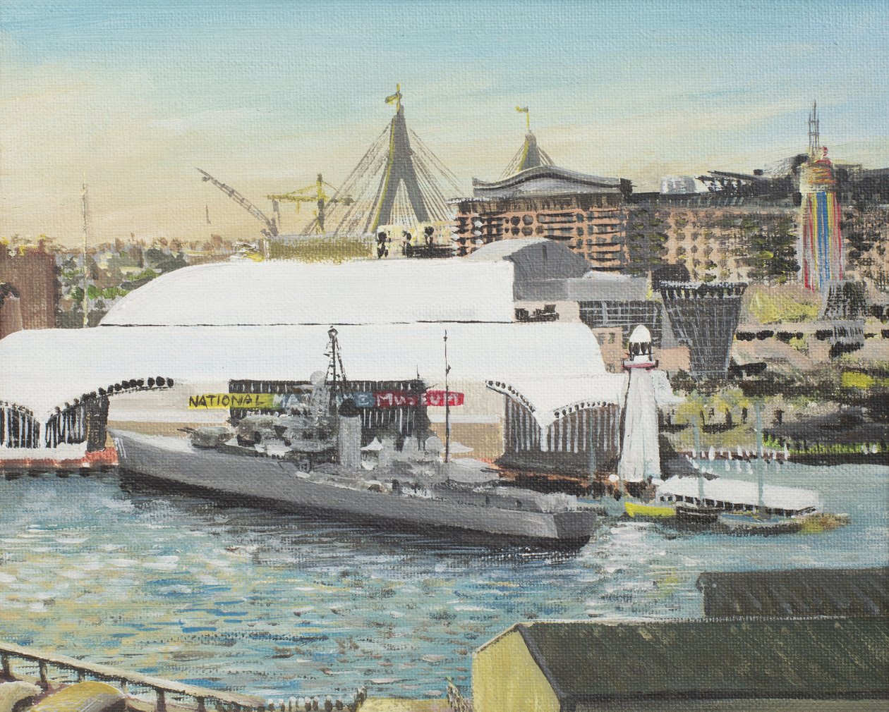 Sydney Maritime Museum, 1998, (akryl na płótnie) autorstwa Vincent Alexander Booth