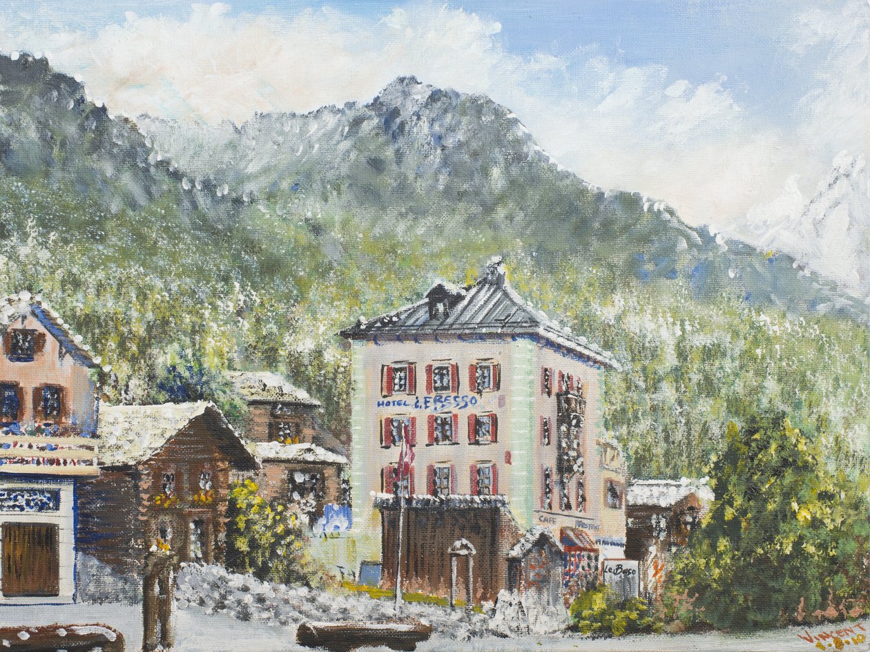 Zinal Szwajcaria 2007, (akryl na płótnie) autorstwa Vincent Alexander Booth