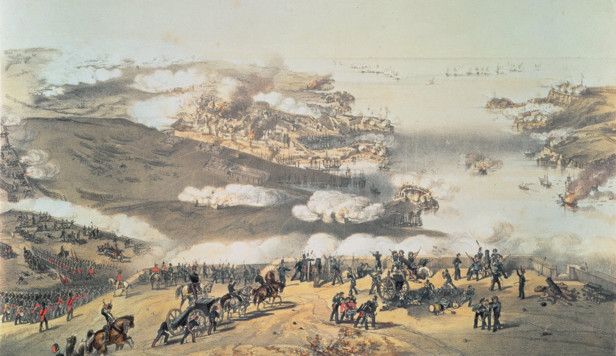 Oblężenie Sewastopola podczas wojny krymskiej (1854-56) autorstwa Vincent Brooks