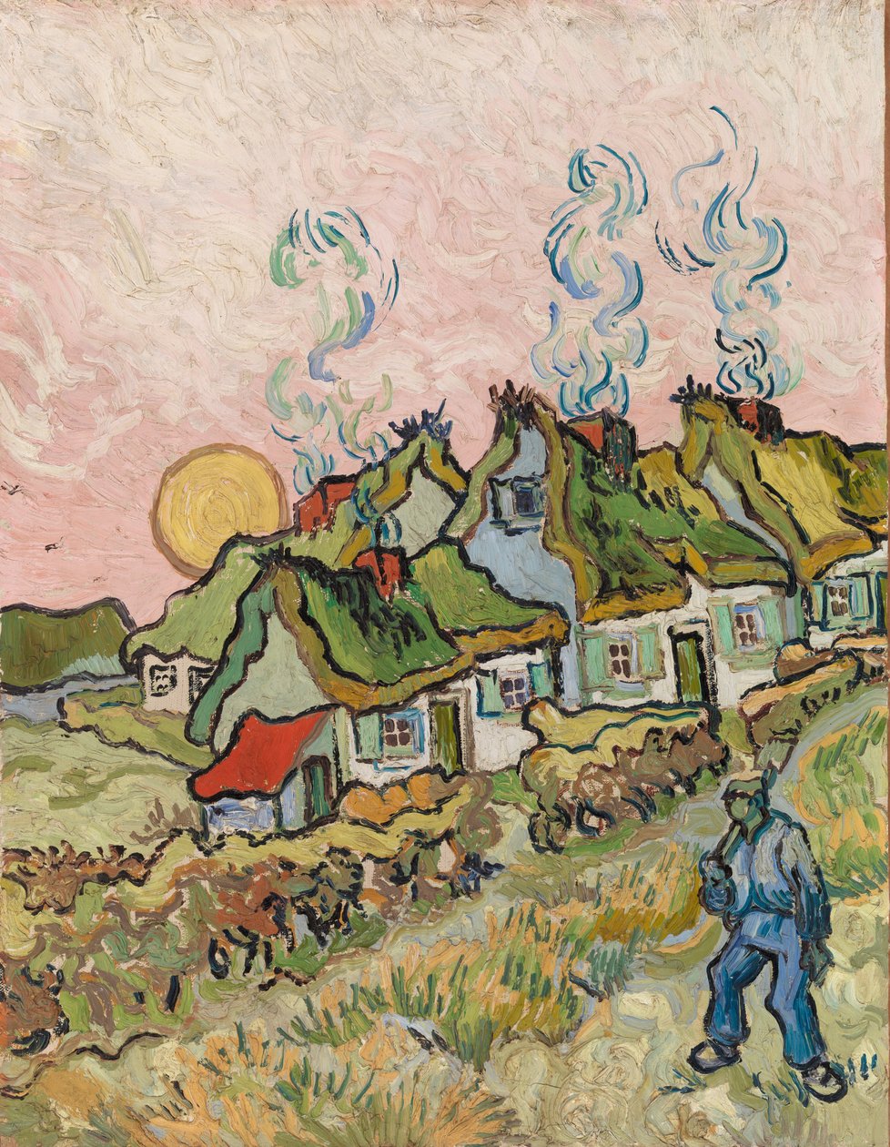 Domy i Figura autorstwa Vincent van Gogh