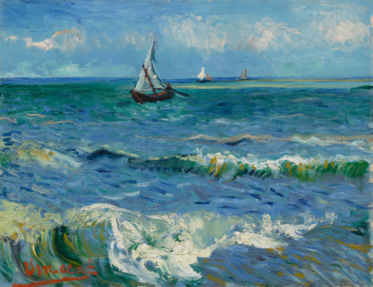 Pejzaż morski w pobliżu Les Saintes-Maries-de-la-Mer autorstwa Vincent van Gogh