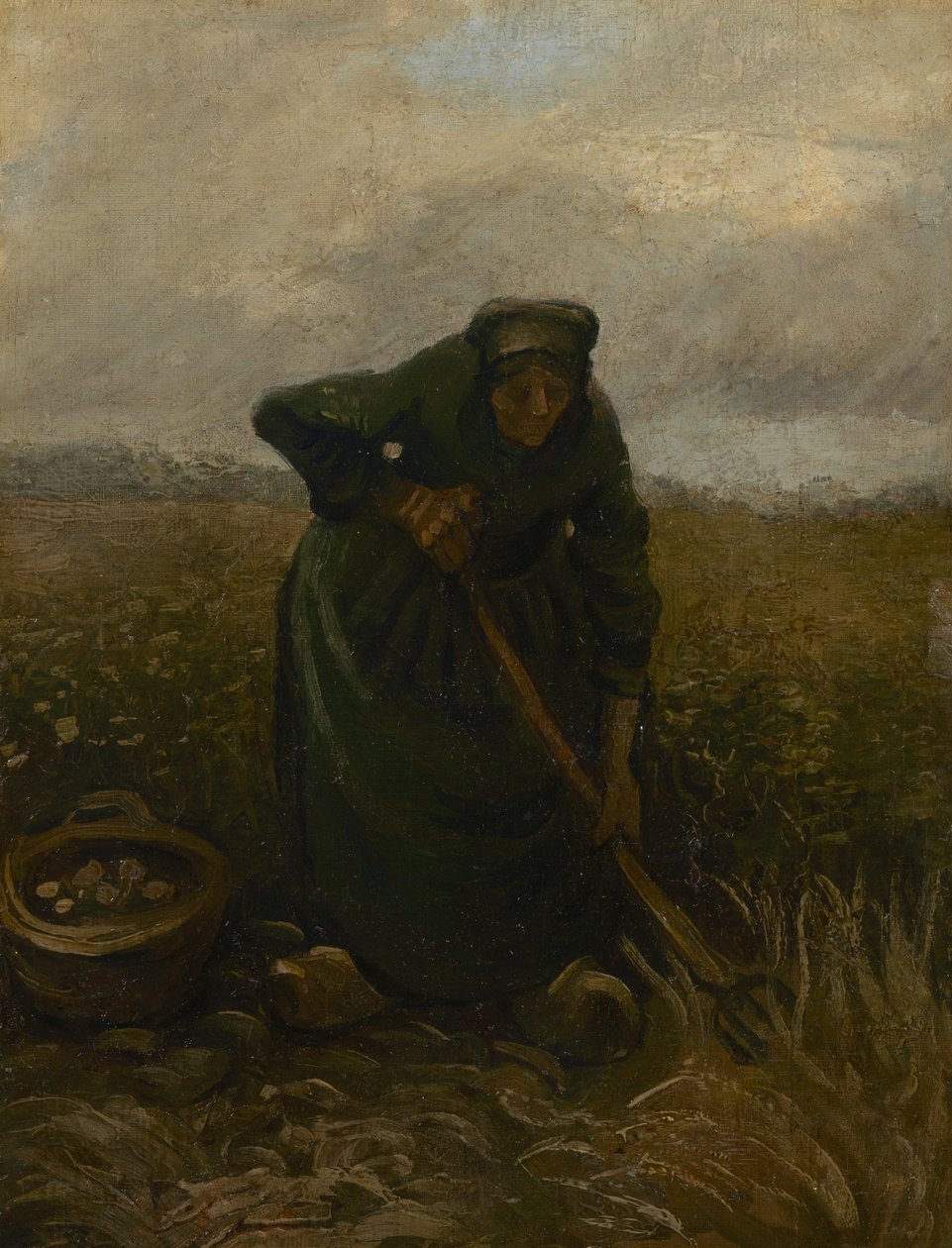 Kobieta podnosząca ziemniaki autorstwa Vincent van Gogh