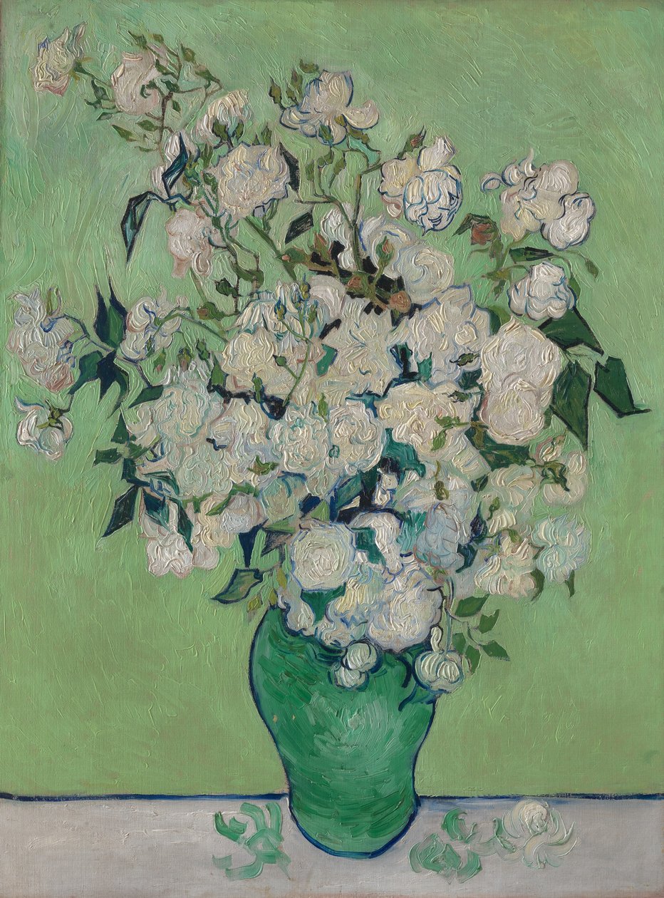 Wazon róż, 1890 autorstwa Vincent van Gogh