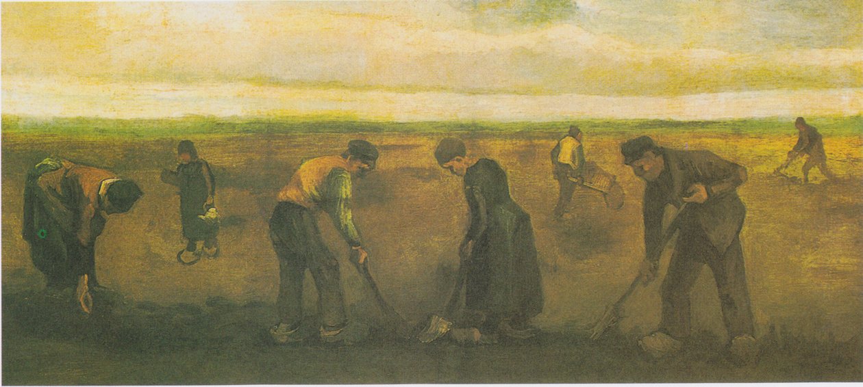 Chłopi sadzący ziemniaki autorstwa Vincent van Gogh