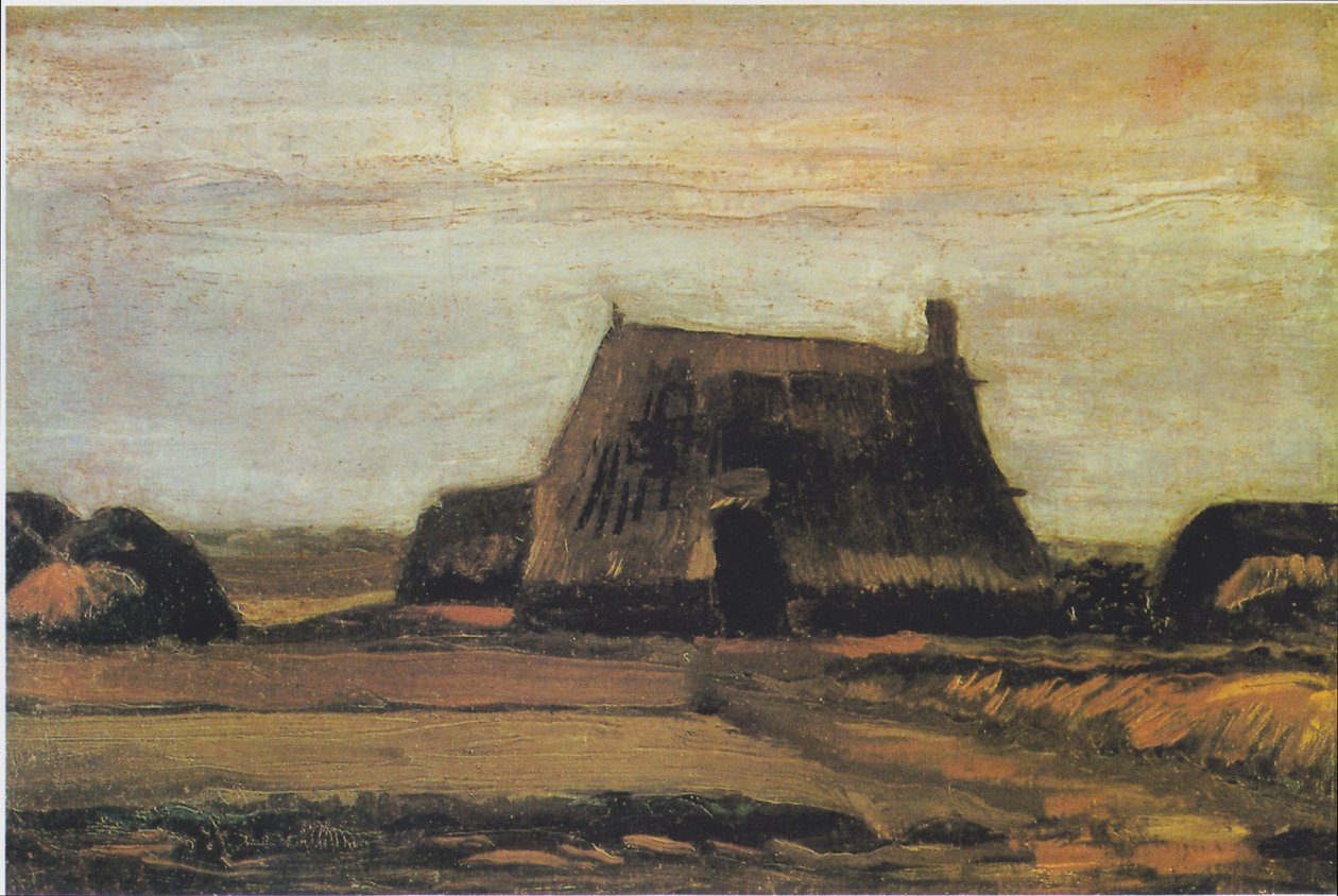 Dom wiejski z cięciem torfu autorstwa Vincent van Gogh