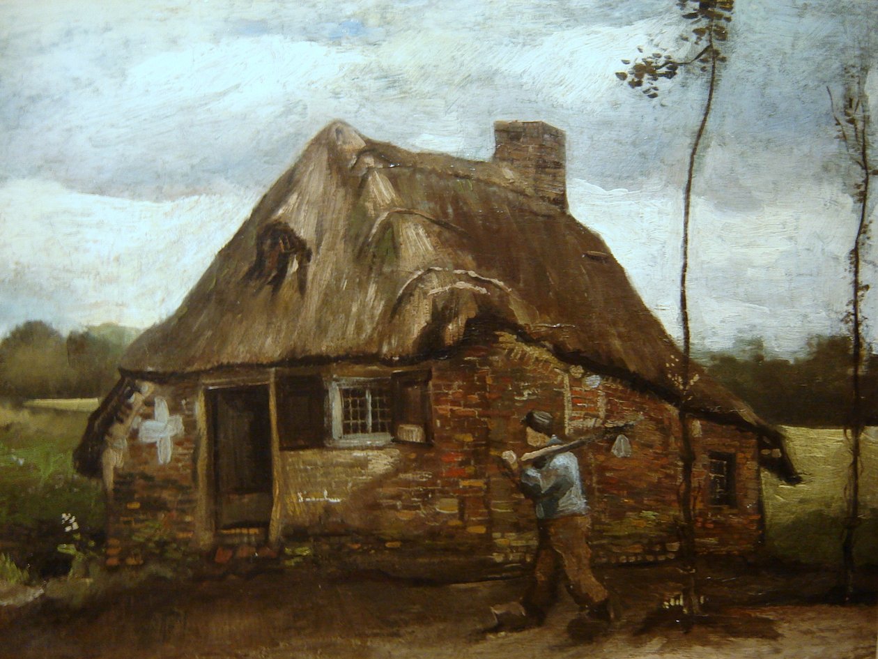Kabina z chłopem wracającym do domu autorstwa Vincent van Gogh