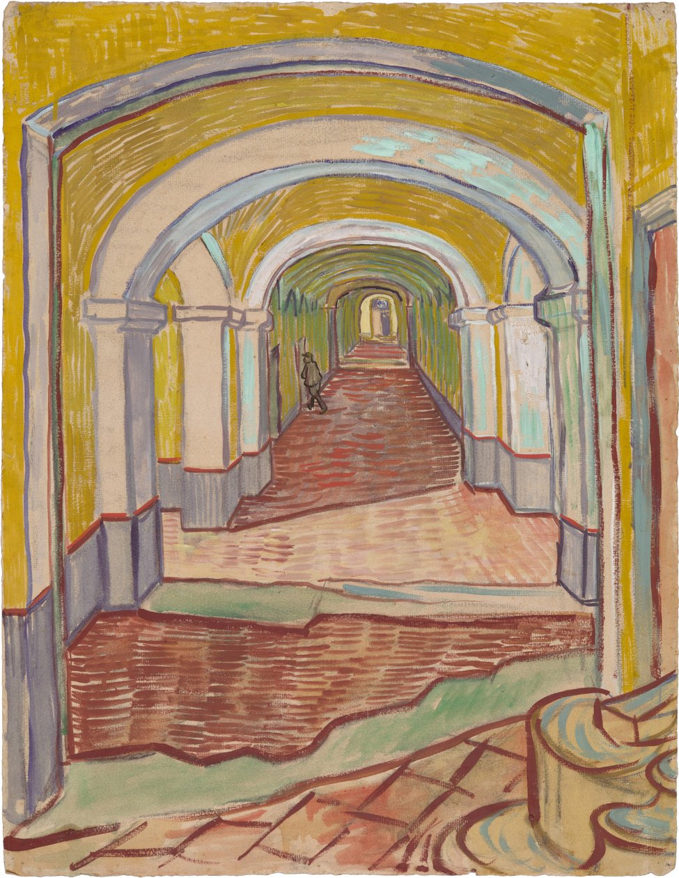 Korytarz w szpitalu Saint-Paul autorstwa Vincent van Gogh