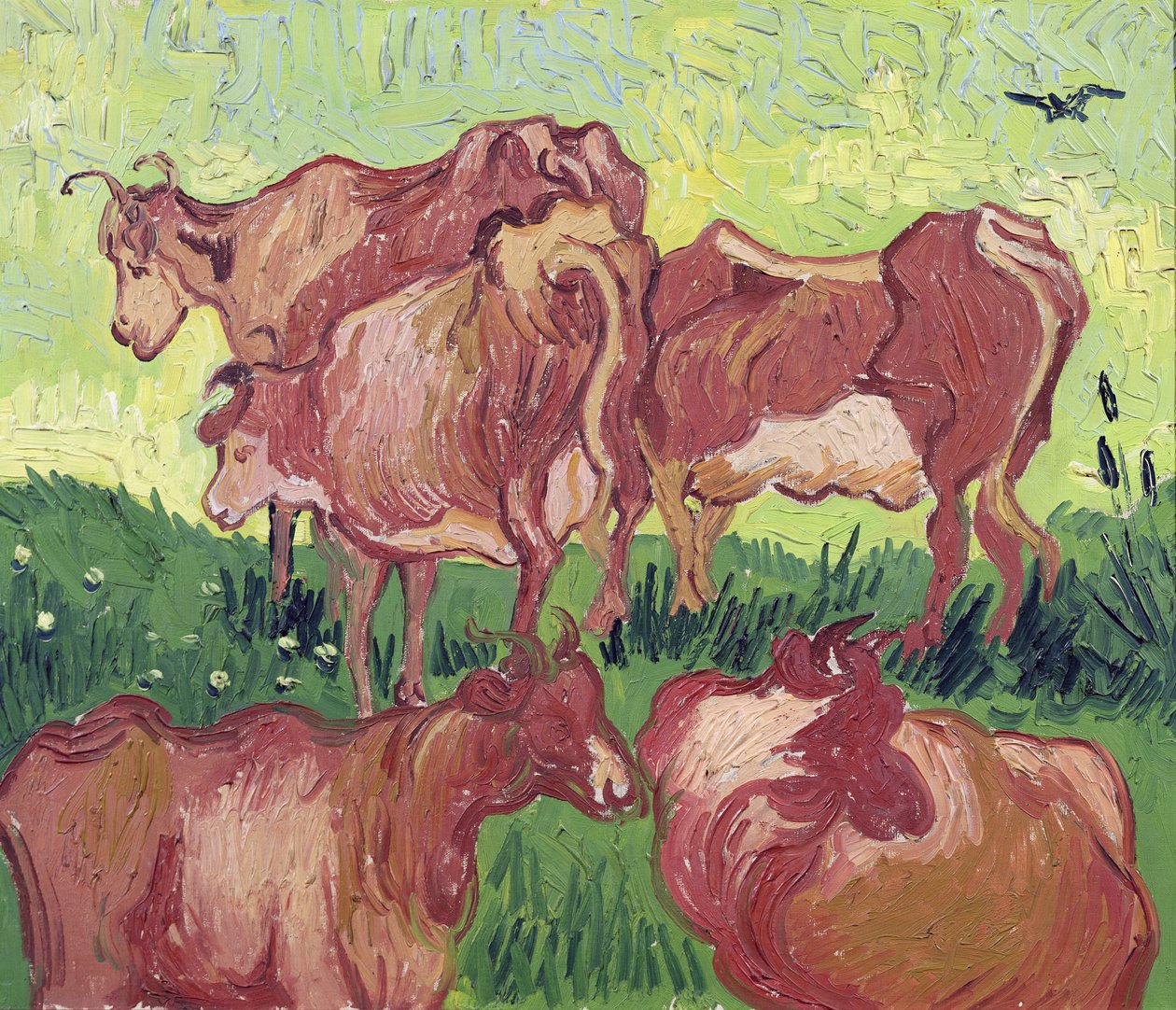 Krowy, 1890 autorstwa Vincent van Gogh