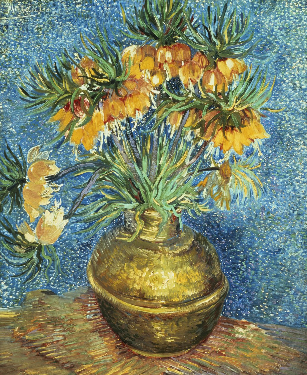 Korona Imperial Fritillaries w miedzianym wazonie, 1886 autorstwa Vincent van Gogh