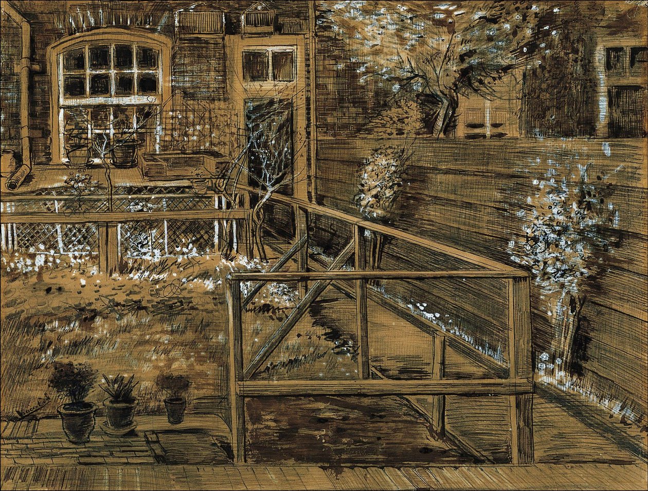 Ogród za domem matki Sien w Hadze autorstwa Vincent van Gogh