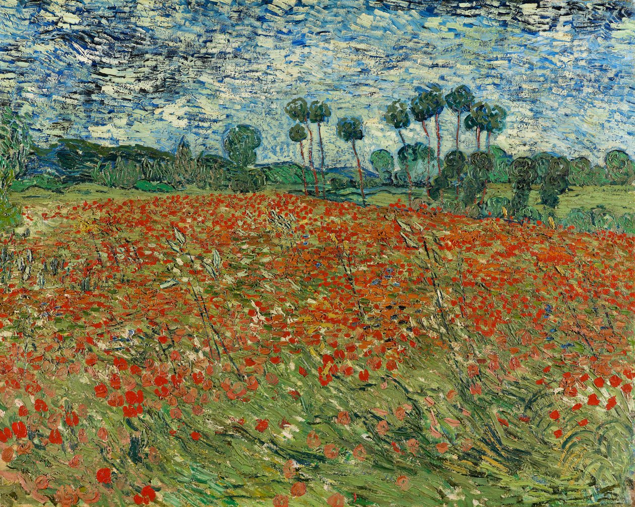 Pole maków, Auvers-sur-Oise, 1890 autorstwa Vincent van Gogh