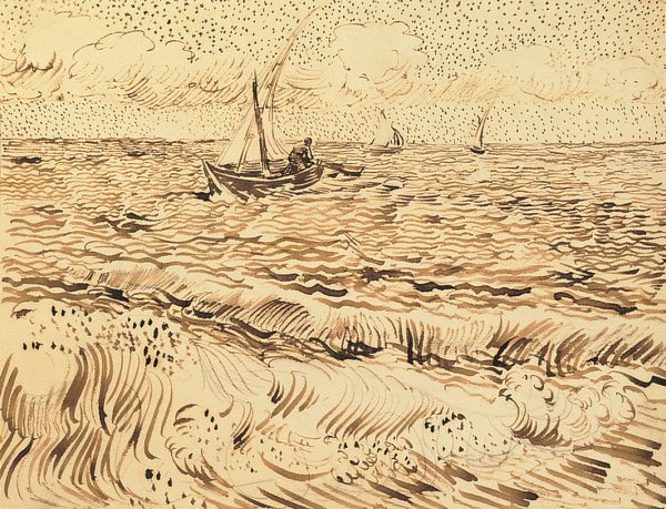 Łodzie rybackie w Saintes-Maries-de-la-Mer autorstwa Vincent van Gogh