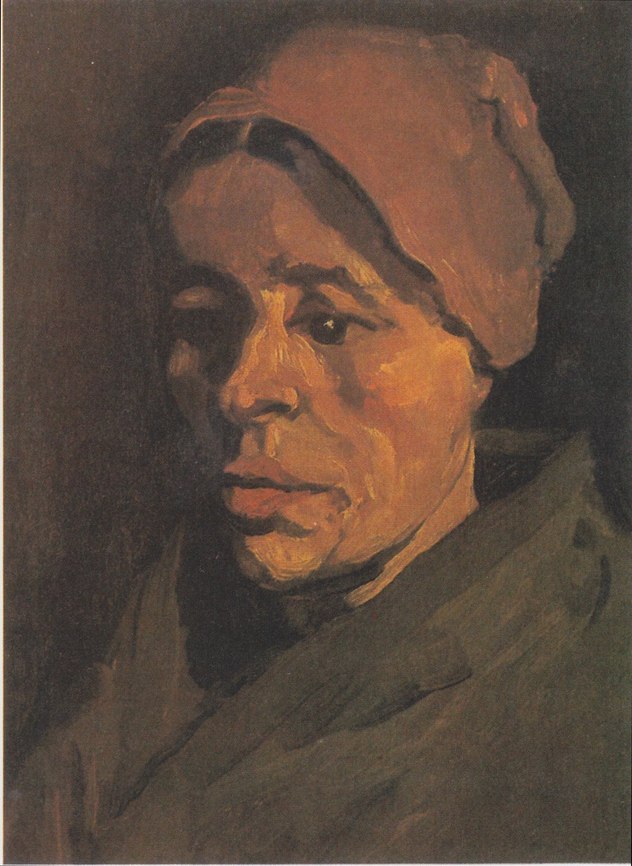 Głowa chłopki z brązowawym czepkiem autorstwa Vincent van Gogh